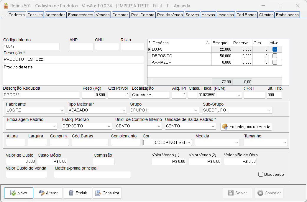 Tela Cadastro de clientes